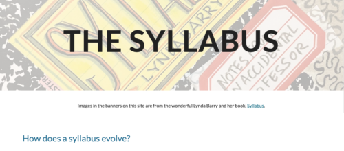 The Syllabus and navigation of a website about the syllabus.